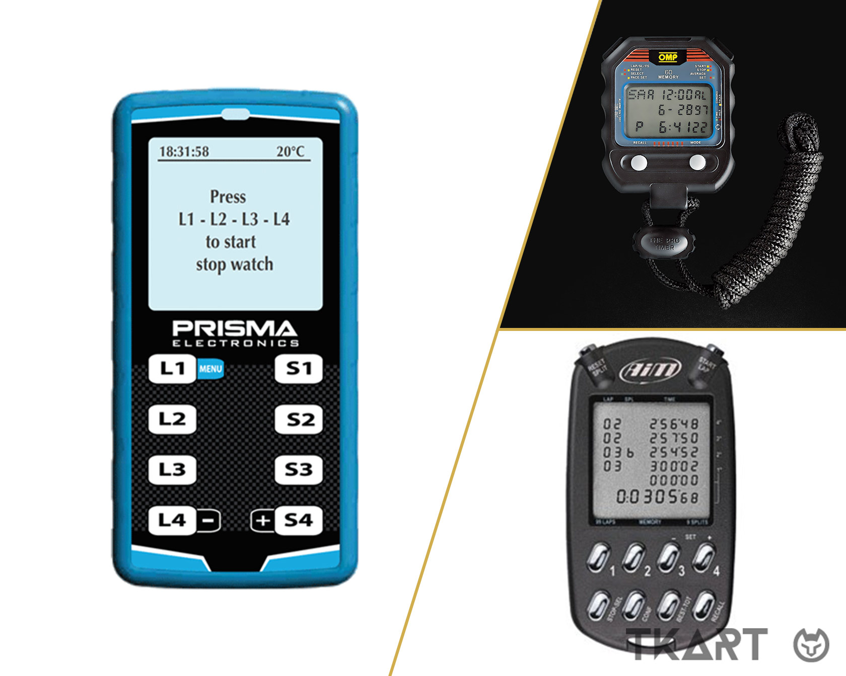 Multi-pilot digital stopwatch with HIPREMA split times