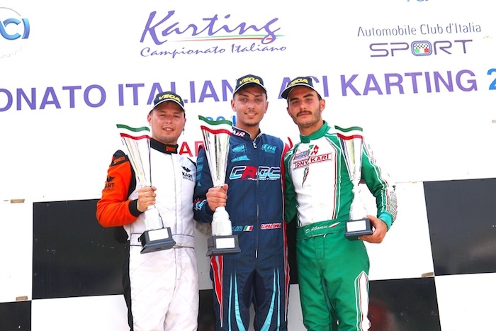 En la tercera ronda del Campeonato de Italia en Sarno gran protagonista Palomba en KZ2