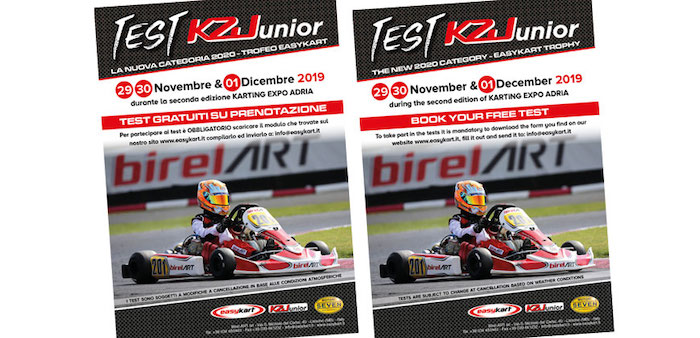 Easykart – prova anche tu la nuova KZ Junior all’ Adria Karting Expo dal 29 novembre al 1° dicembre.