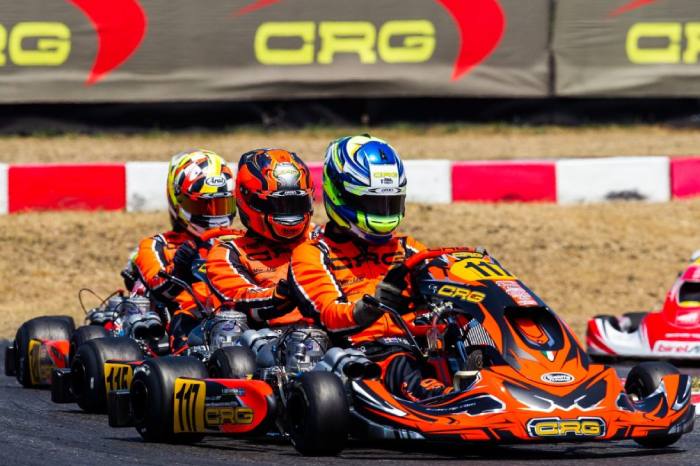 Competitive CRG drivers at the WSK Euro Series in Lonato