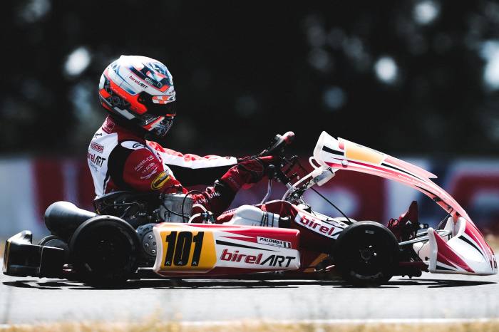 KZ2 Champion and OKJ podium at the end of the WSK Euro Series