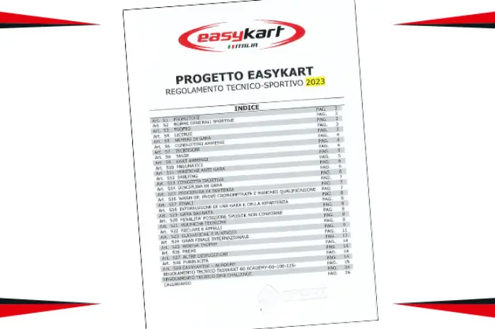 Easykart: approvati il regolamento tecnico e le fiche motori 2023