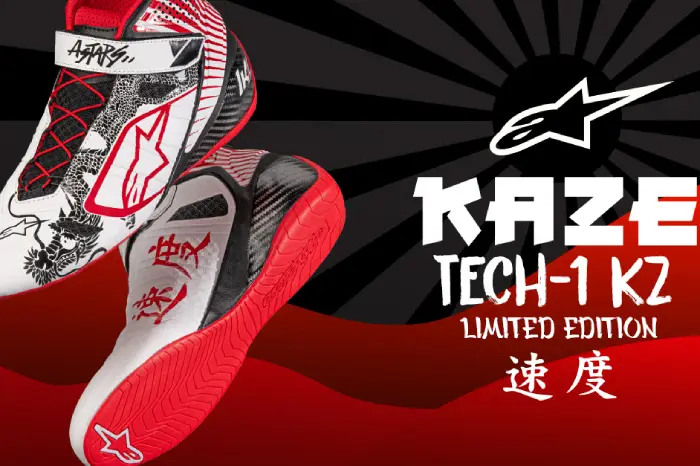 Alpinestars presents the limited edition ‘KAZE’ Tech-1 KZ Karting Shoes and Tech-1 K Race V2 KZ Gloves